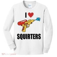 I Love Squirters Funny Water Gun Kids Long Sleeve Shirt thumb 0