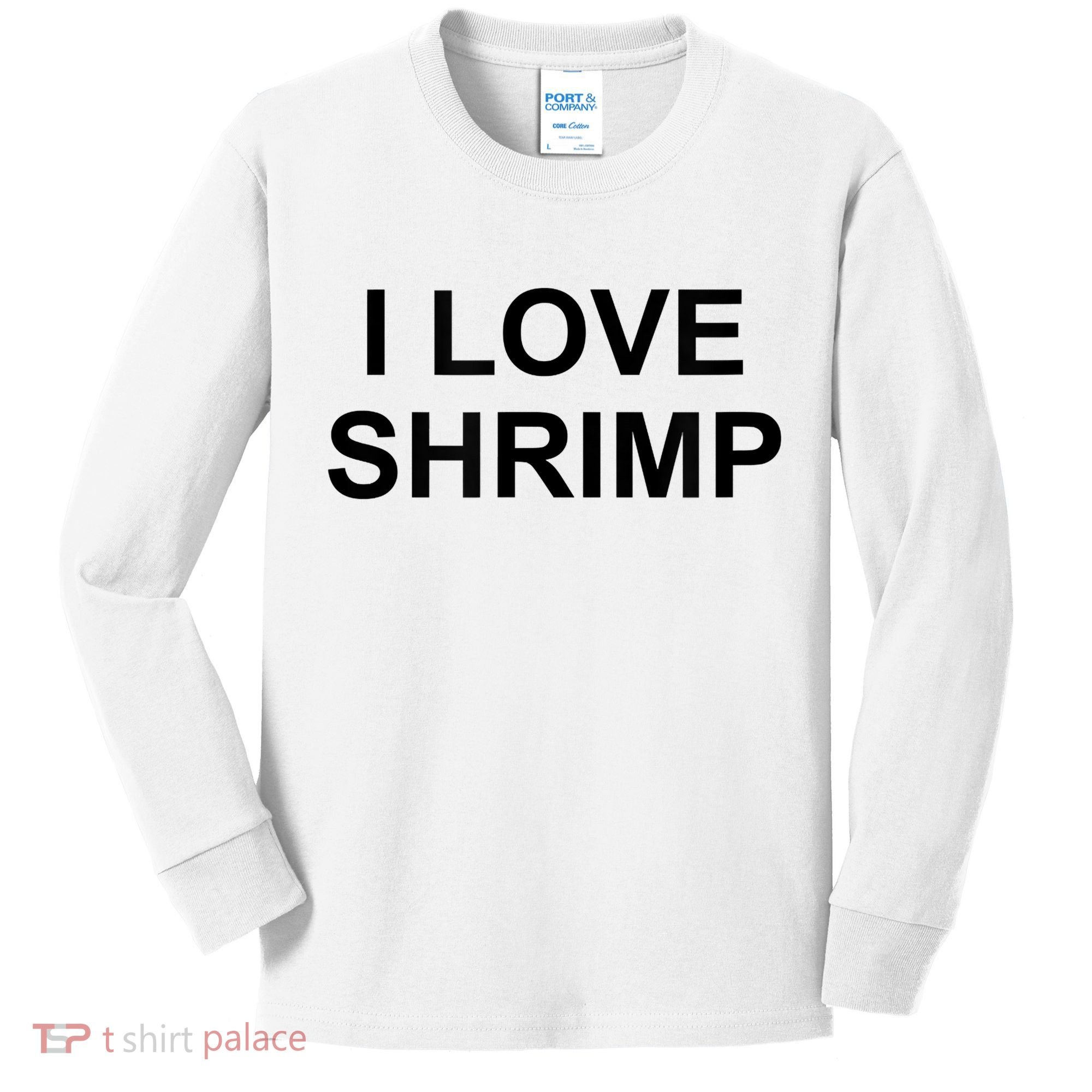 I Love Shrimp Kids Long Sleeve Shirt