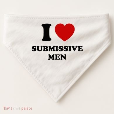 I Love Submissive M.E.N USA-Made Doggie Bandana