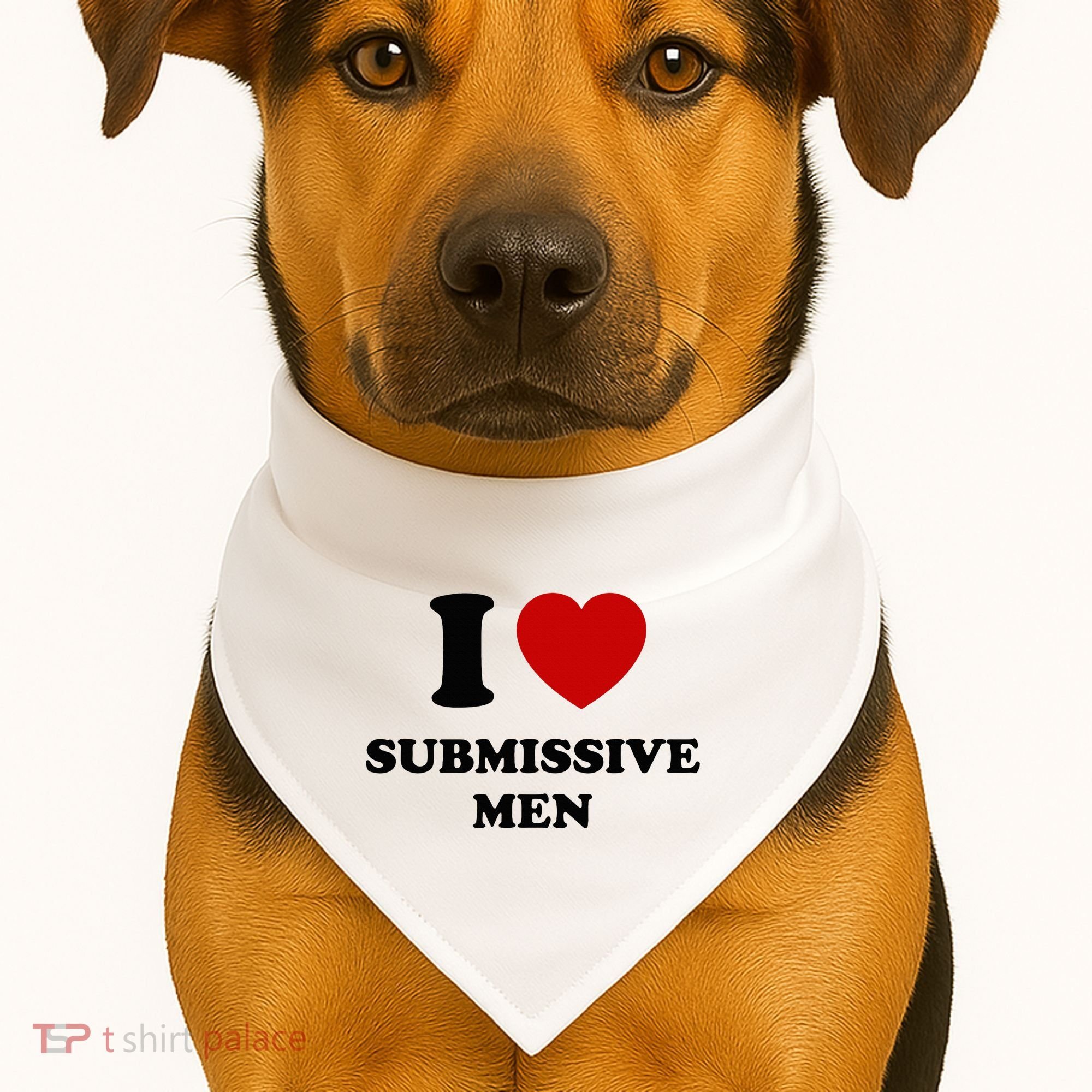 I Love Submissive M.E.N USA-Made Doggie Bandana