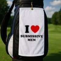 I Love Submissive M.E.N Golf Towel thumb 2
