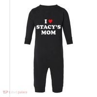 I Love Stacy's Mom Heart Hot Funny Meme Infant Fleece One Piece thumb 0