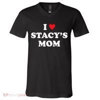 I Love Stacy's Mom Heart Hot Funny Meme V-Neck T-Shirt thumb 0