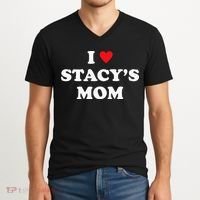 I Love Stacy's Mom Heart Hot Funny Meme V-Neck T-Shirt thumb 2