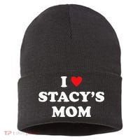 I Love Stacy's Mom Heart Hot Funny Meme Sustainable Knit Beanie thumb 0
