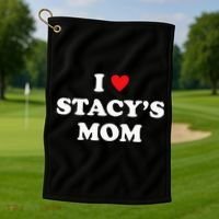 I Love Stacy's Mom Heart Hot Funny Meme Golf Towel thumb 1