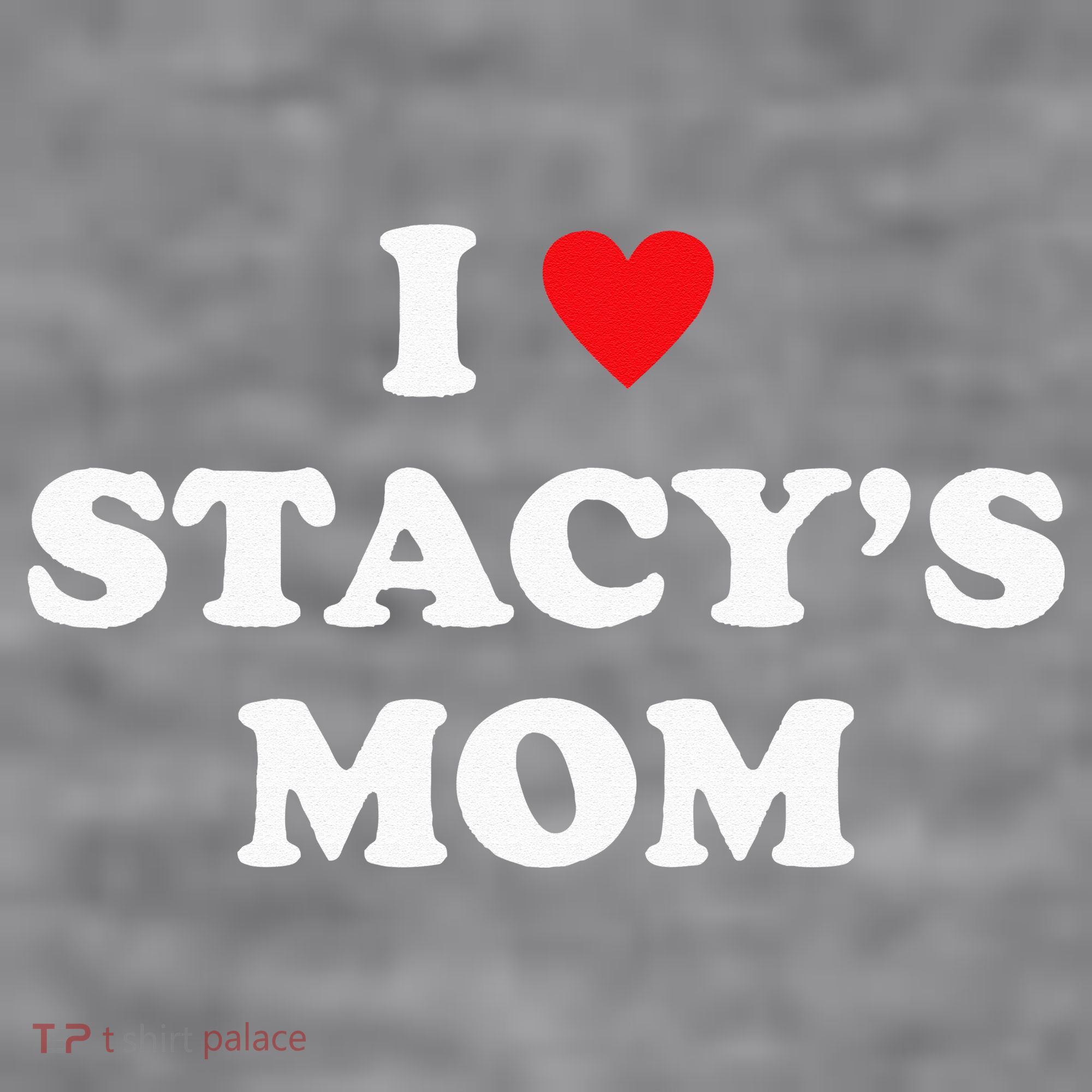 I Love Stacy's Mom Heart Hot Funny Meme Women's Racerback Cropped Tank
