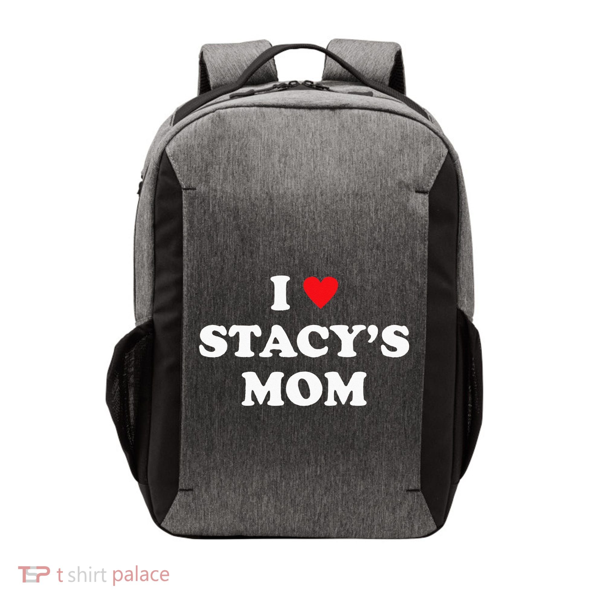 I Love Stacy's Mom Heart Hot Funny Meme Vector Backpack