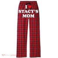 I Love Stacy's Mom Heart Hot Funny Meme Women's Flannel Plaid Pajama Pants thumb 0