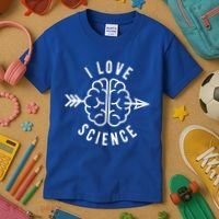 I Love Science Brain Kids T-Shirt thumb 3