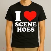 I Love Scene Hoes Funny Heart Hip Hop Cool Sarcastic Humor T-Shirt thumb 3