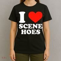I Love Scene Hoes Funny Heart Hip Hop Cool Sarcastic Humor T-Shirt thumb 4