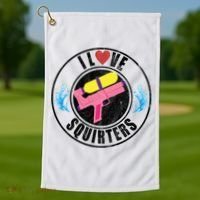 I Love Squirters Funny I Heart Squirters Golf Towel thumb 1