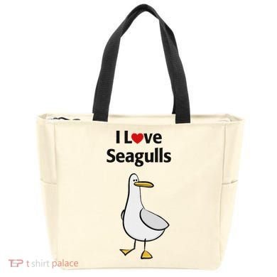 I Love Seagulls Tote Bag