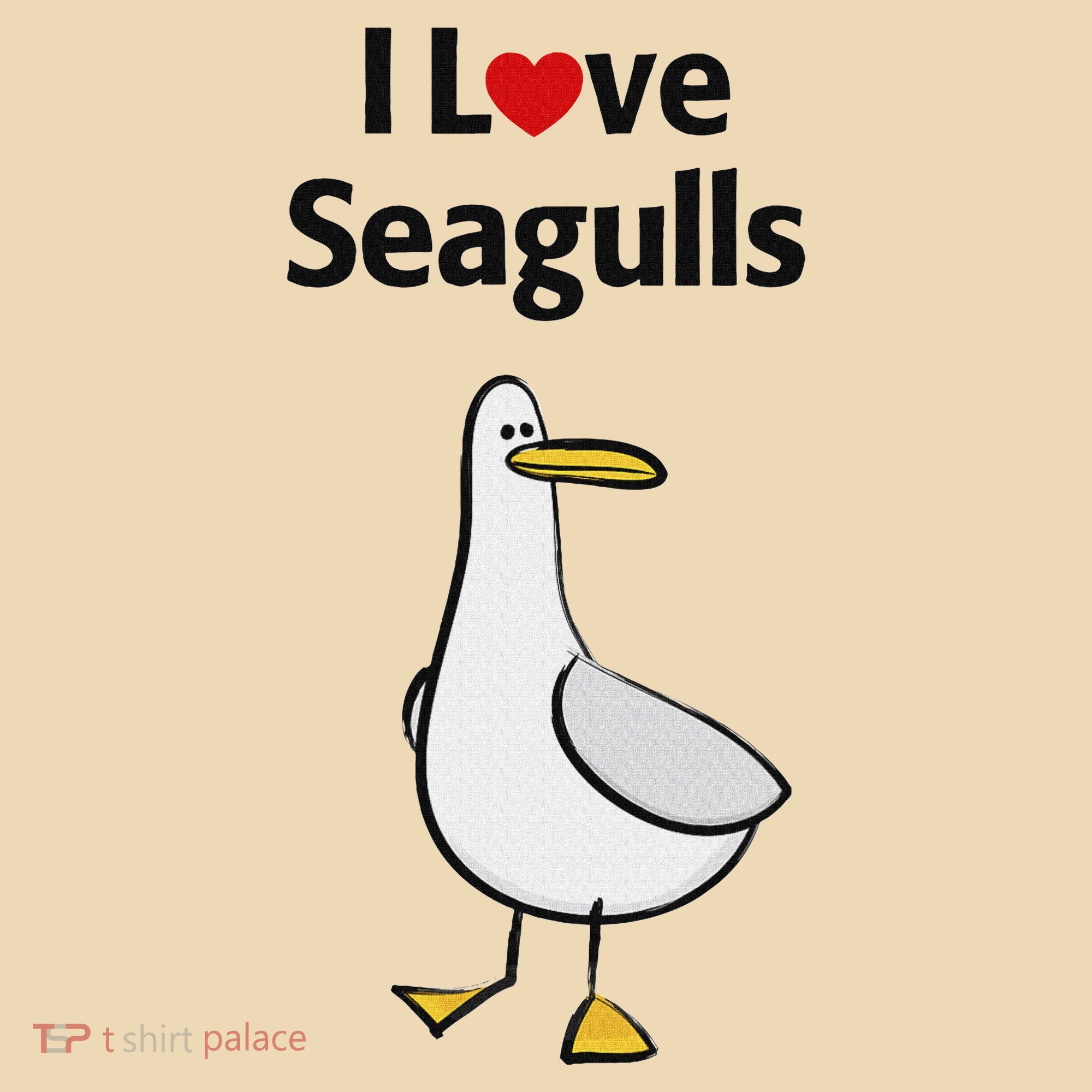 I Love Seagulls Tote Bag