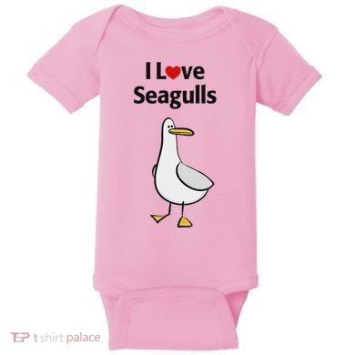 I Love Seagulls Baby Bodysuit