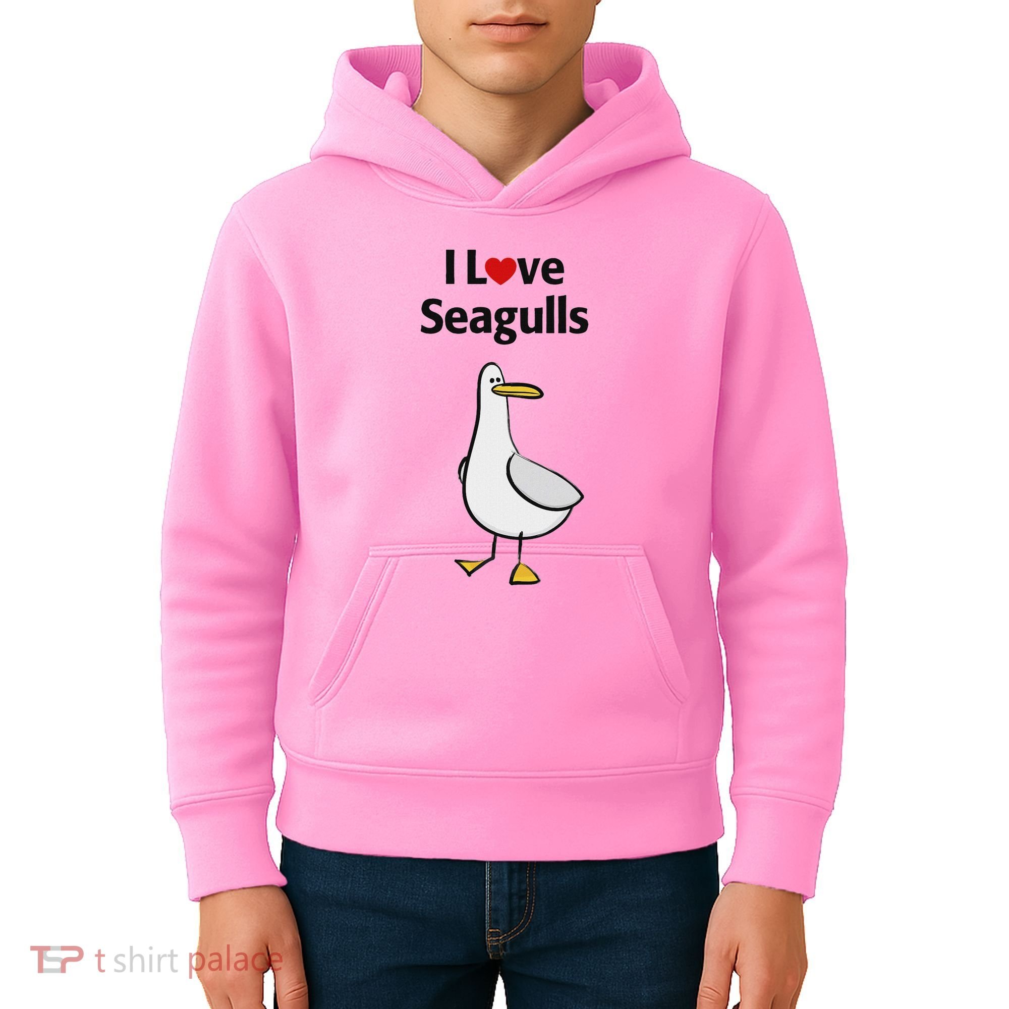 I Love Seagulls Kids Hoodie
