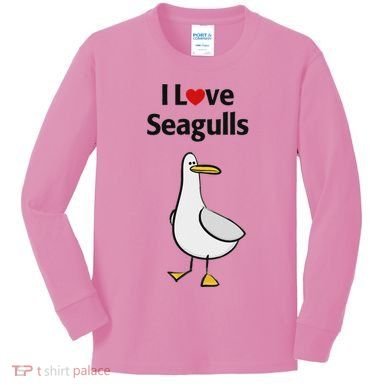I Love Seagulls Kids Long Sleeve Shirt