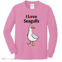 I Love Seagulls Kids Long Sleeve Shirt thumb 0