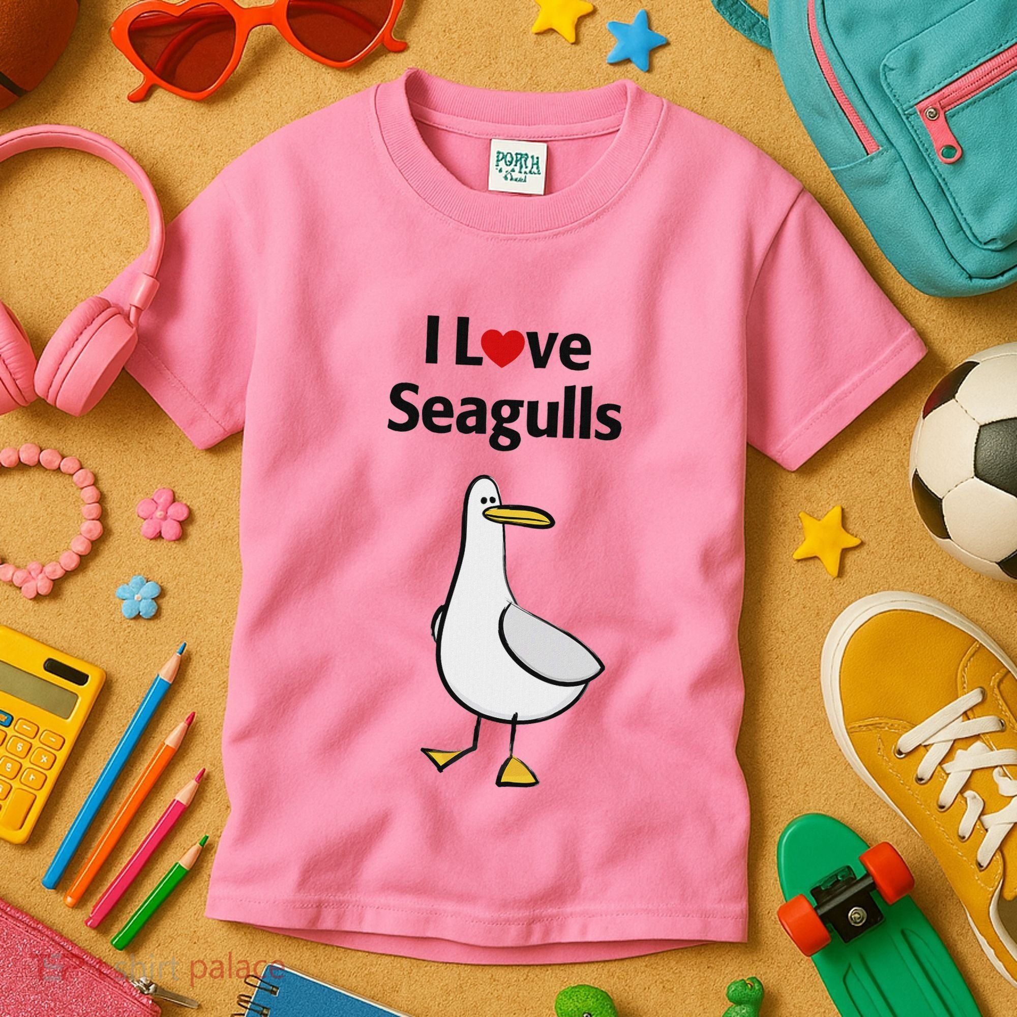 I Love Seagulls Kids T-Shirt