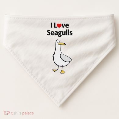 I Love Seagulls USA-Made Doggie Bandana