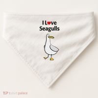 I Love Seagulls USA-Made Doggie Bandana thumb 0