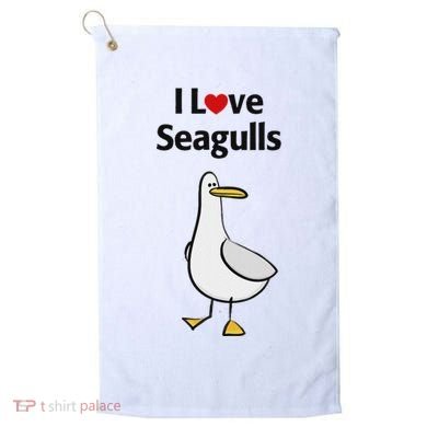 I Love Seagulls Golf Towel