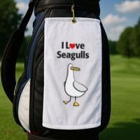 I Love Seagulls Golf Towel thumb 2