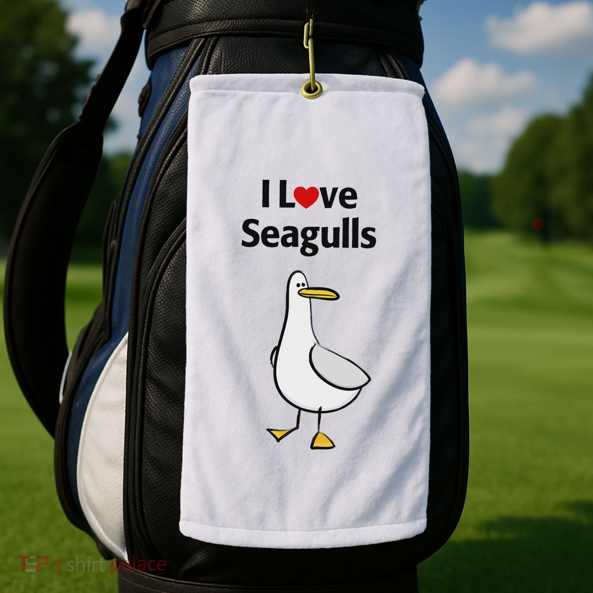 I Love Seagulls Golf Towel
