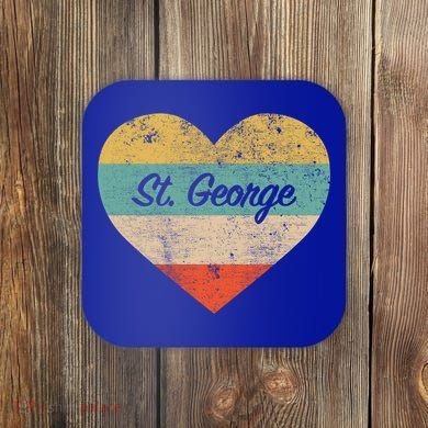 I Love St George Utah Vintage Distressed Retro Great Gift Coaster