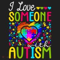 I Love Someone With Autism Rainbow Heart Puzzle Piece Gift Women's Sweatshirt thumb 2