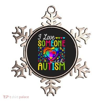 I Love Someone With Autism Rainbow Heart Puzzle Piece Gift Ornament