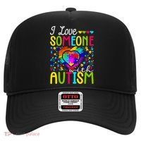 I Love Someone With Autism Rainbow Heart Puzzle Piece Gift Hat thumb 0
