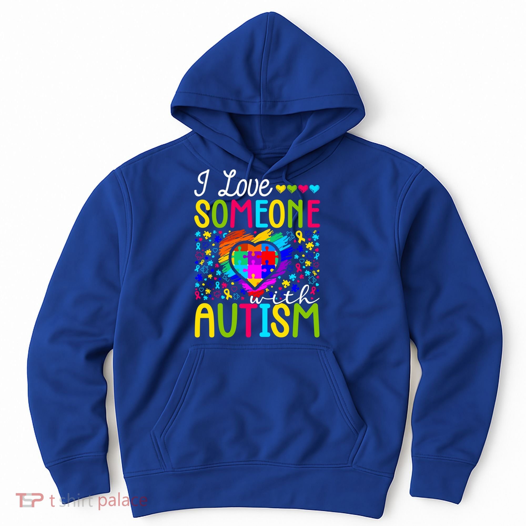 I Love Someone With Autism Rainbow Heart Puzzle Piece Gift Hoodie