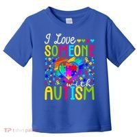 I Love Someone With Autism Rainbow Heart Puzzle Piece Gift Toddler T-Shirt thumb 0
