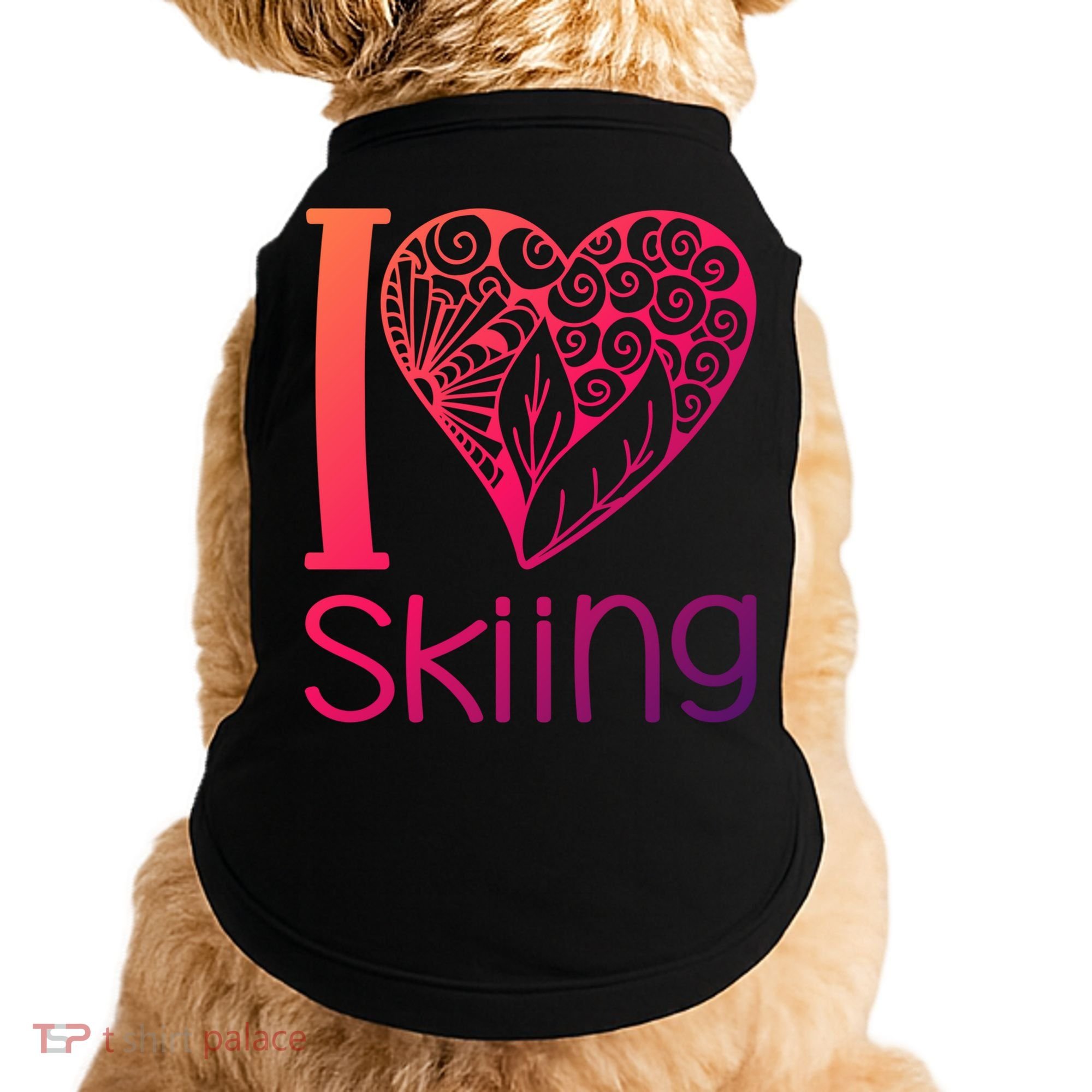 I Love Skiing For Ski Lovers Gift Doggie Tank