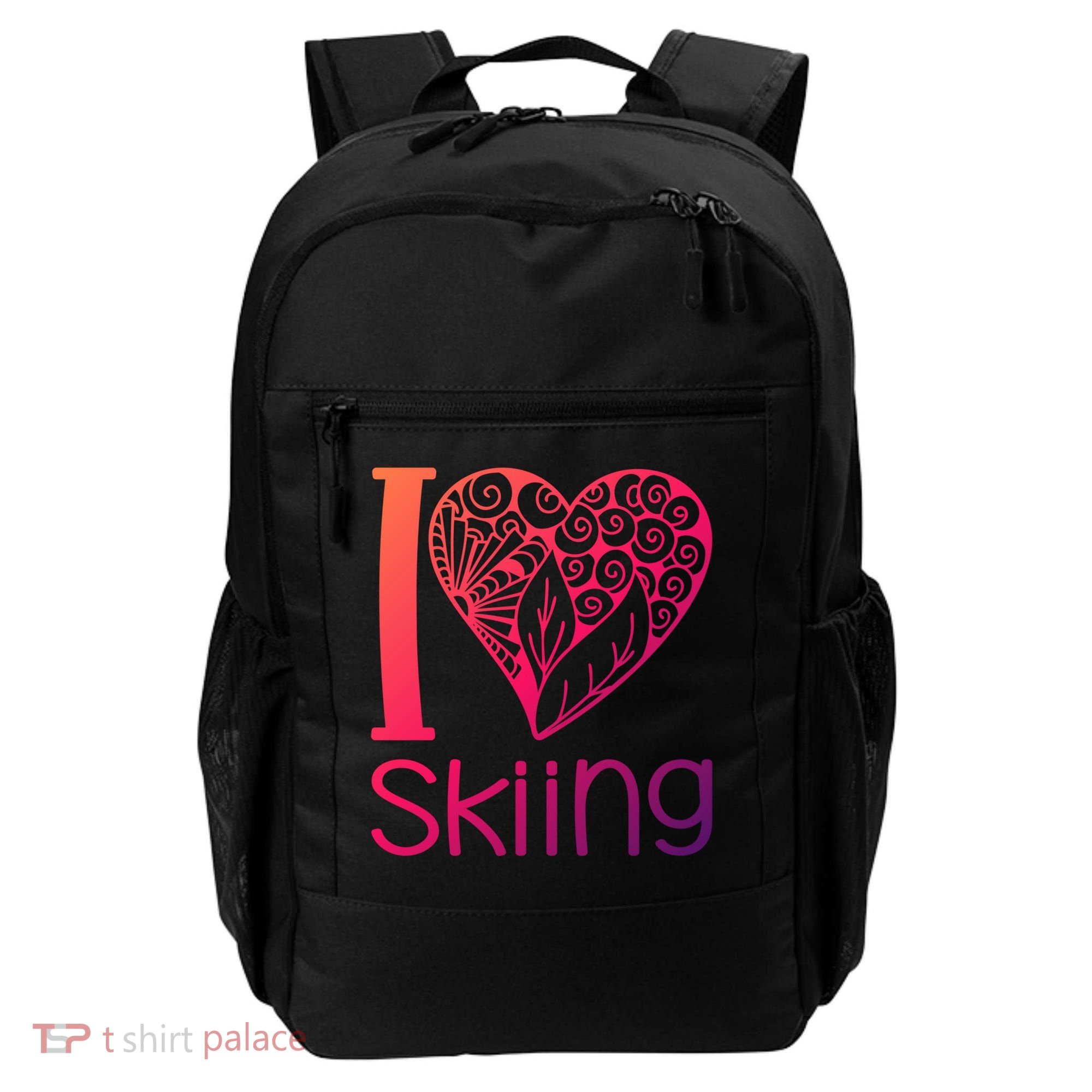 I Love Skiing For Ski Lovers Gift Backpack