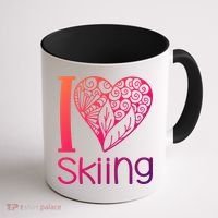 I Love Skiing For Ski Lovers Gift Coffee Mug thumb 1