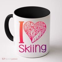 I Love Skiing For Ski Lovers Gift Coffee Mug thumb 0