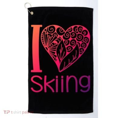 I Love Skiing For Ski Lovers Gift Golf Towel