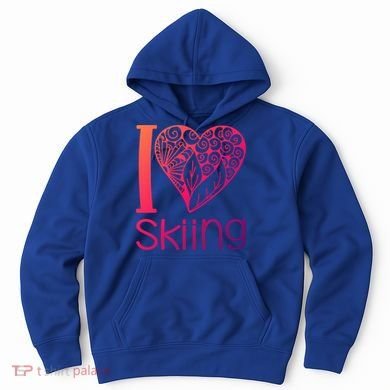 I Love Skiing For Ski Lovers Gift Hoodie
