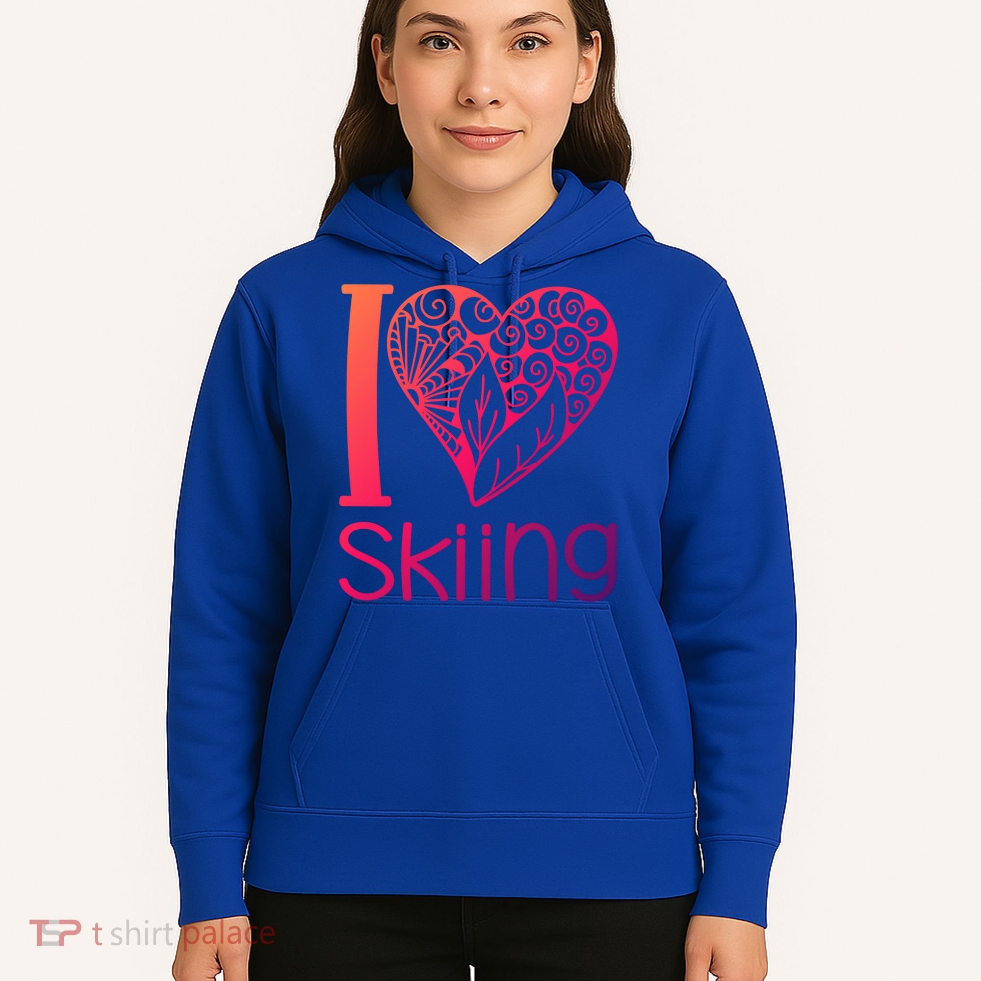 I Love Skiing For Ski Lovers Gift Hoodie