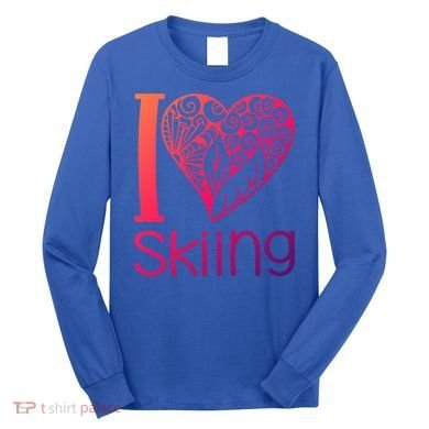I Love Skiing For Ski Lovers Gift Long Sleeve Shirt