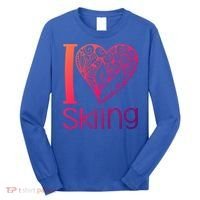 I Love Skiing For Ski Lovers Gift Long Sleeve Shirt thumb 0