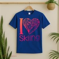 I Love Skiing For Ski Lovers Gift T-Shirt thumb 2