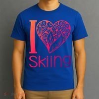 I Love Skiing For Ski Lovers Gift T-Shirt thumb 3