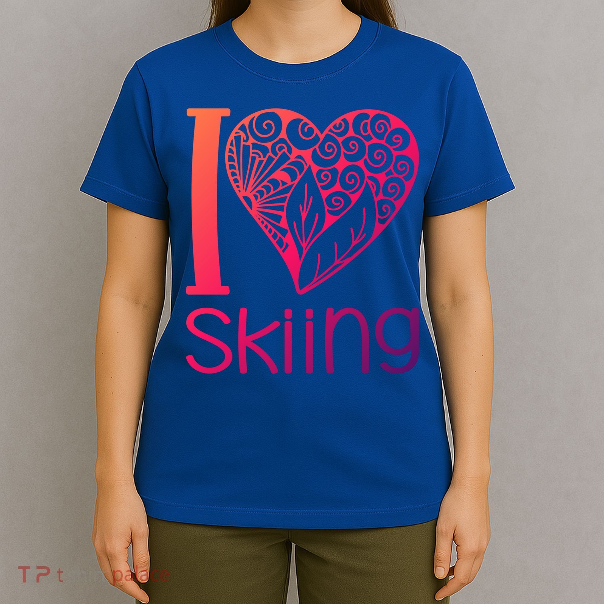 I Love Skiing For Ski Lovers Gift T-Shirt