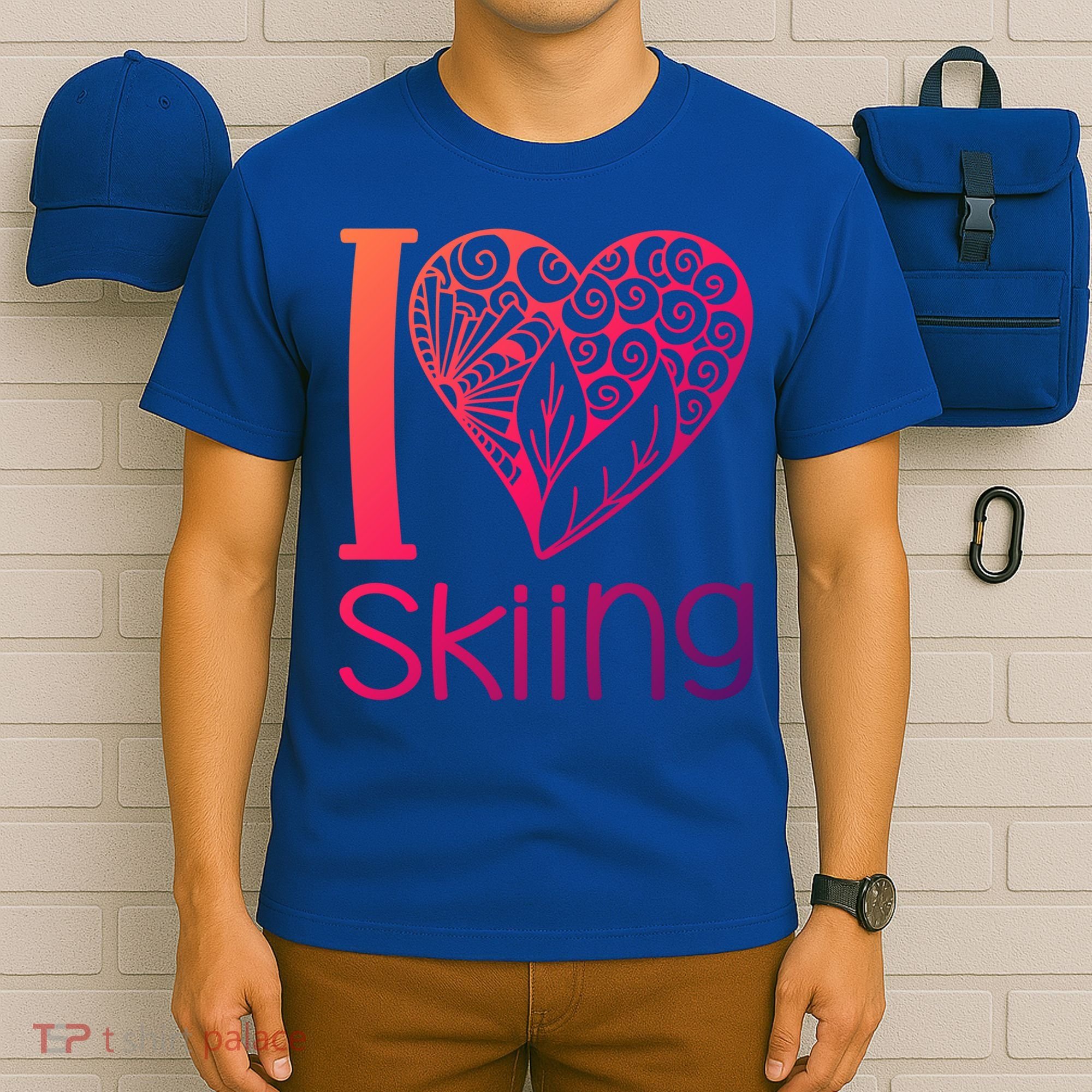 I Love Skiing For Ski Lovers Gift T-Shirt