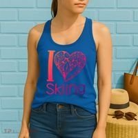 I Love Skiing For Ski Lovers Gift Women's Tank Top thumb 2