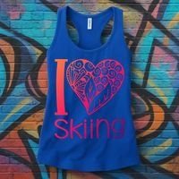 I Love Skiing For Ski Lovers Gift Women's Tank Top thumb 3